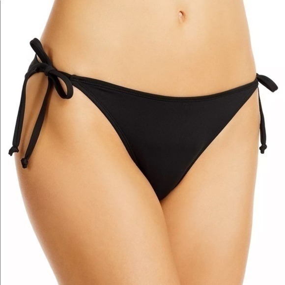 Onia Kate Solid Black Side Tie Bikini Swim Bottoms Size XS NWT - Picture 1 of 8